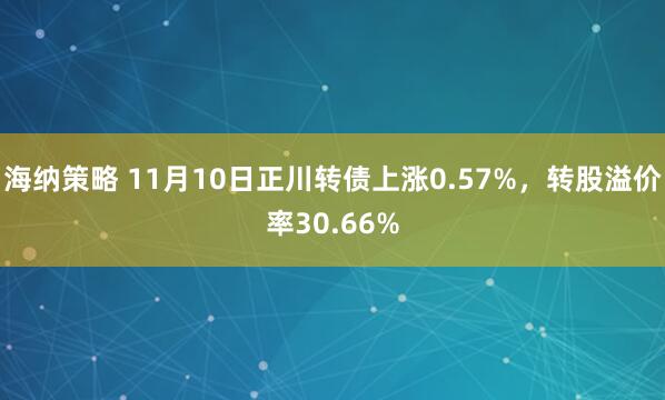 海纳策略 11月10日正川转债上涨0.57%，转股溢价率30.66%